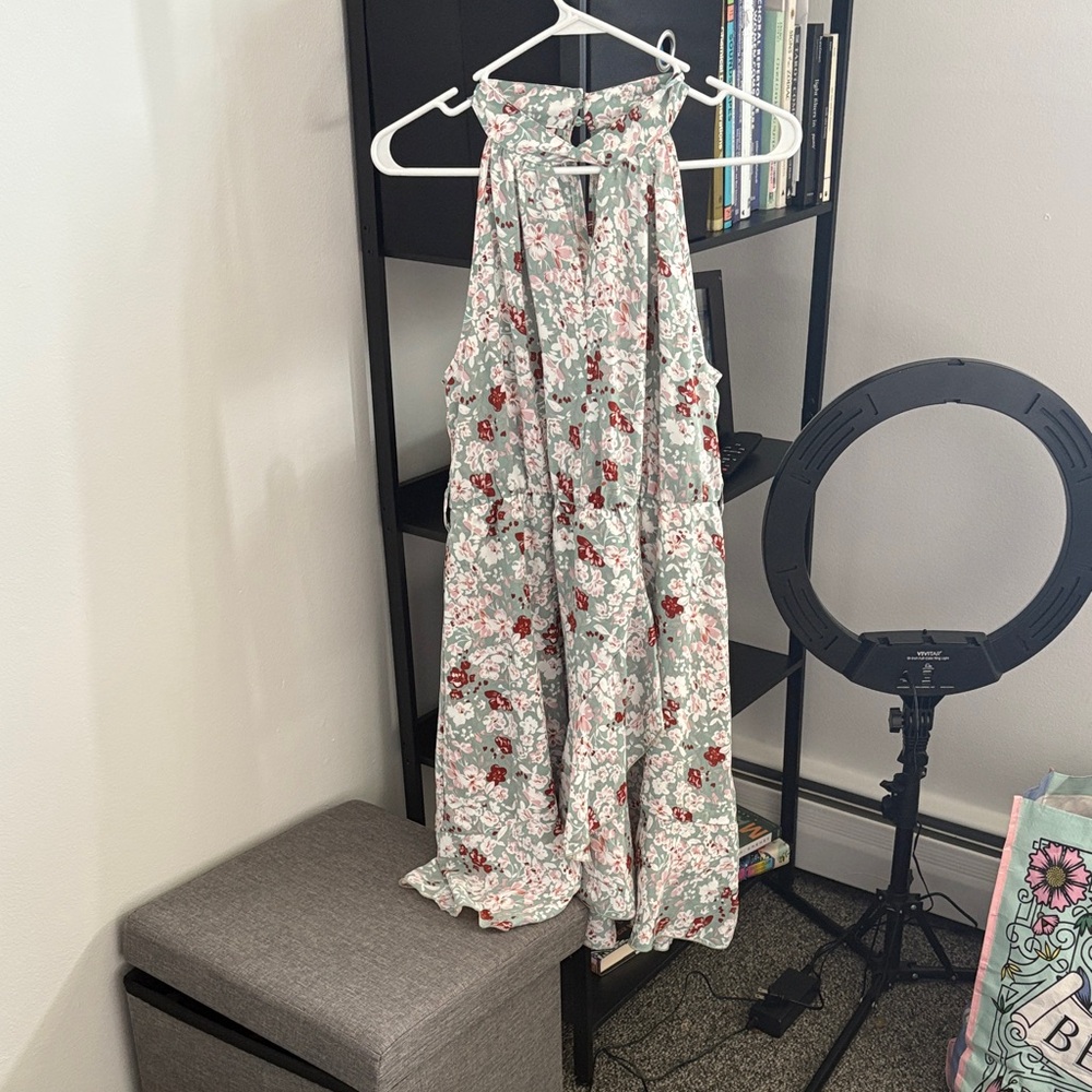 Floral Halter Midi Dress